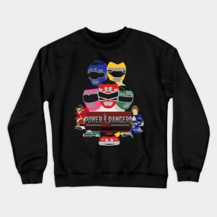 Dynamic Duo Red And Blue Power Rangers In Sync Crewneck Sweatshirt